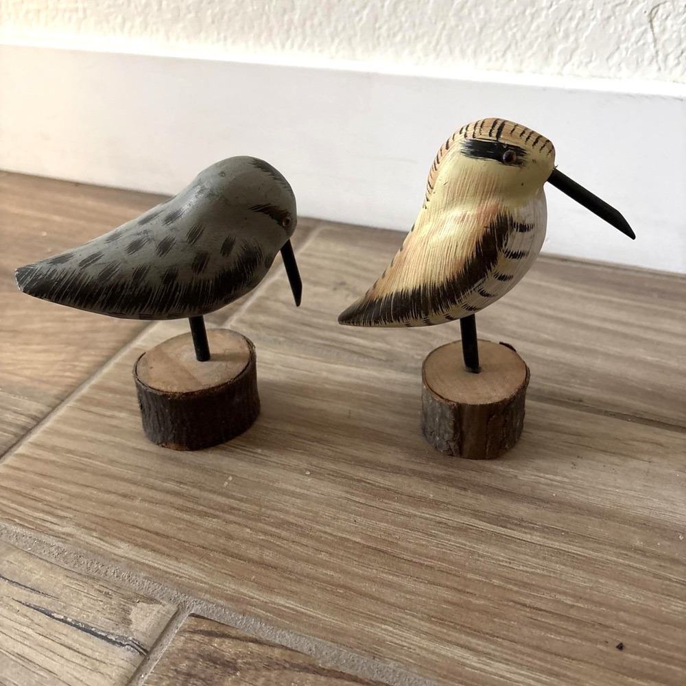 Set‎ Rare Heritage Mint Carved Wooden Birds Decorative Decoy